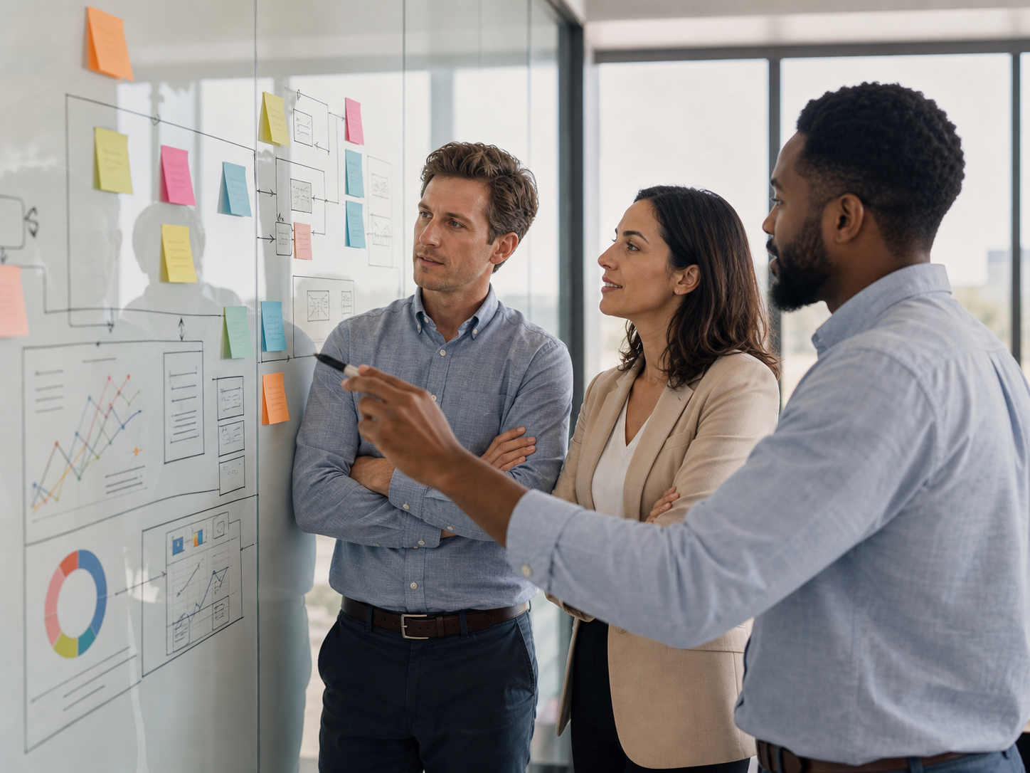 Consultants reviewing an operations roadmap
